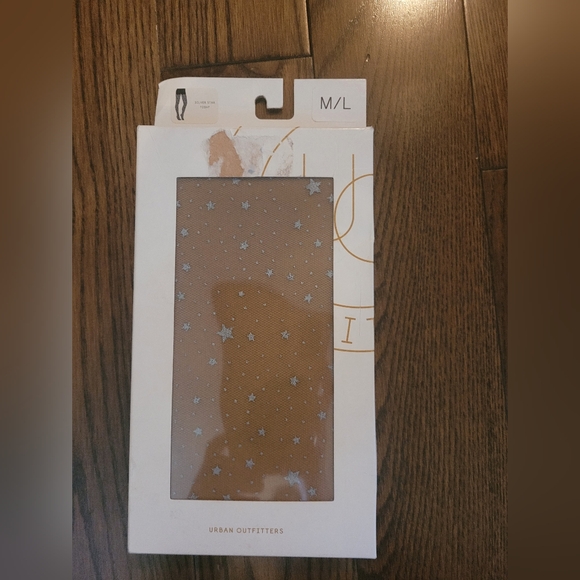 Urban Outfitters Silver Stars Tights - Picture 1 of 3